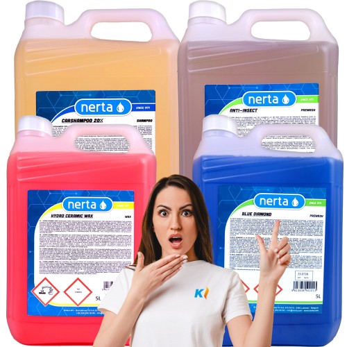 Zestaw Nerta Blue Diamond 5 L + Hydro Ceramic Wax – aktywna piana i wosk ceramiczny
