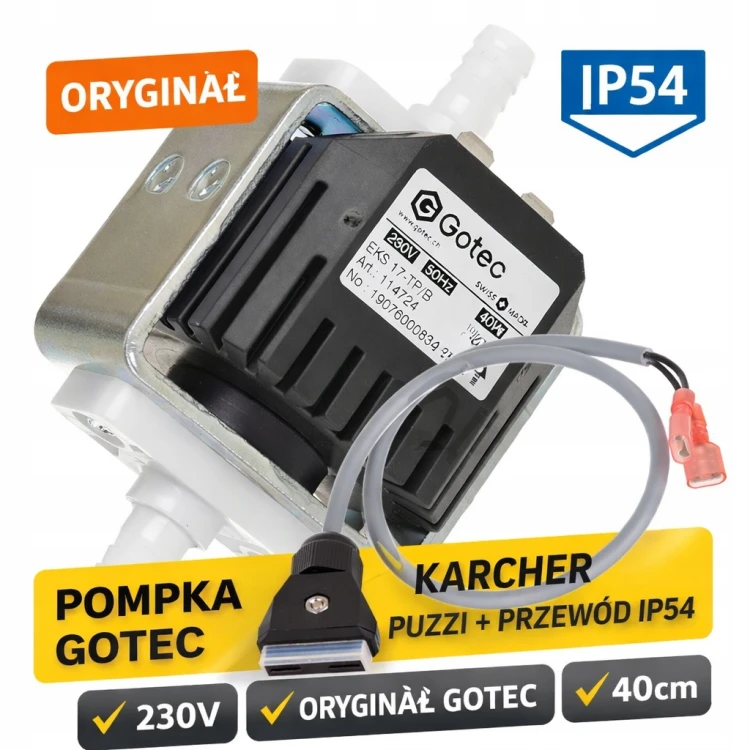 Pompa pompka odkurzacza Karcher Puzzi 10/1 10/2 100 200 Oryg GOTEC + kabel